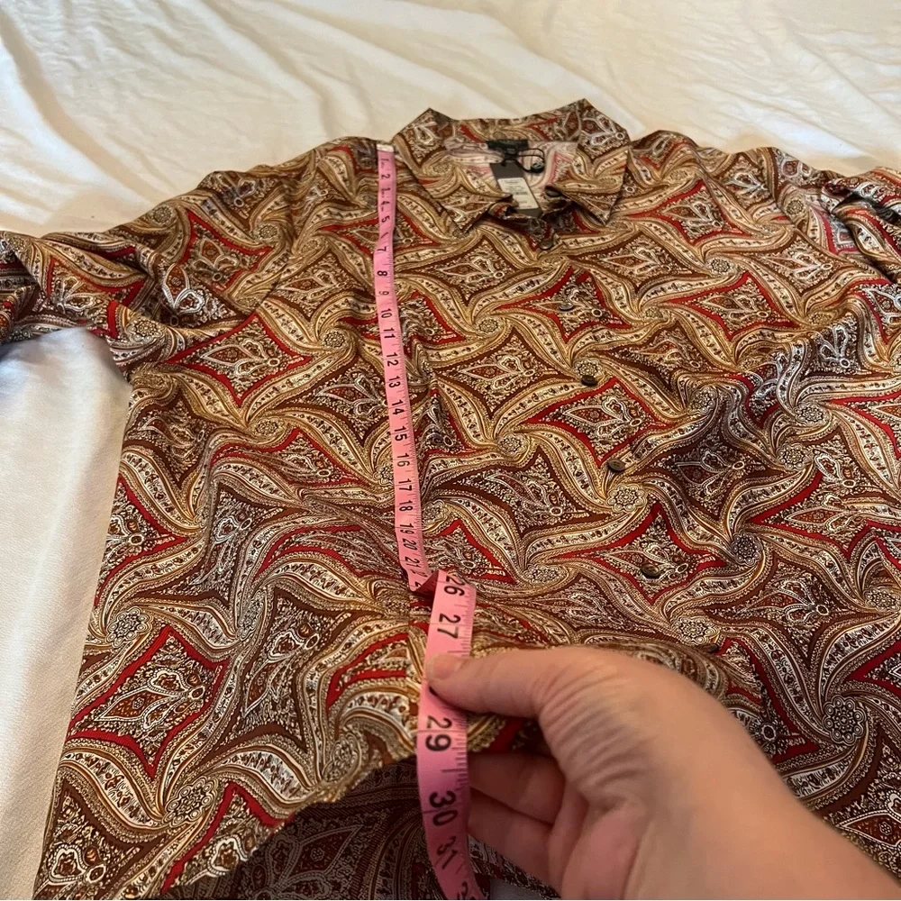 Talbots Paisley Blouse - Red and Brown - Picture 12 of 14